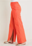 Linen Side Slit Pant Burnt Orange