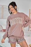 Coffee Leopard Print Mocha Graphic Sweatshirt