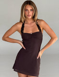 TAWNY MINI DRESS CHOCOLATE