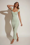 Sweetheart Neckline Maxi Dress in Sage Green