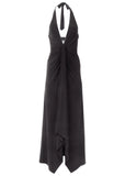 Plunging Knot Maxi Dress Jet Black