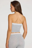 Modal Lace Trim Bandeau Top in Grey Marl