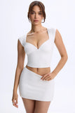 Modal Ruched Cap Sleeve Top in White
