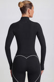 Soft Active Zip Up Jacket in Black