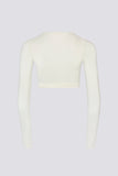 Soft Jersey Wrap Crop Top in White