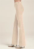 Corduroy Flared Pants Cream
