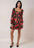 Corset Mini Dress Antique Roses