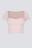 Soft Active Sweetheart Neck Crop Top in Ballet Pink
