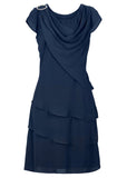 Sleeveless Chiffon Mini Dark Blue