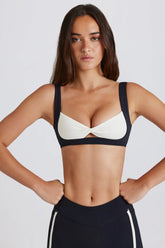 Soft Active Twist Front Sports Bra in Black