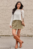 Charlotte Ivory Open Knit Ruffle Trim Sweater SALE