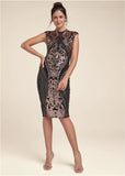 Sequin Midi Dress Black Multi