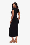 Loki Wrap Front Shaping Dress in Black