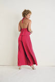 Cross Neck Jumpsuit Red