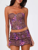 HOLLIS TOP NEUTRAL FLORAL FLORAL LEOPARD
