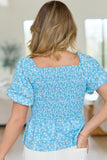 Twist On Things Blue Floral Twist Bust Woven Blouse