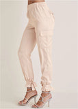 Satin Jogger Pants Peach Dust