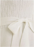 Belted Maxi Sweater Dress Off White