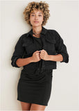 Denim Cargo Jacket Black Wash