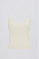 Cross Back Tank Top in Cream