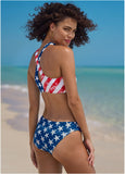 Cross Halter Bikini Top American Beauty