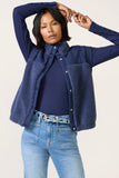 Rilo Ribbed Snap Long Sleeve Top