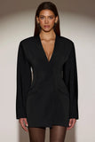 Single Breasted Blazer Mini Dress in Black