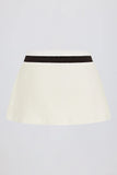 Terry Towelling Mid Rise Skort in Ivory