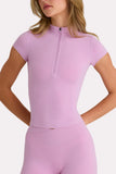 Soft Active Quarter Zip Top in Sweet Pink
