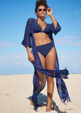 Crochet Kimono Cover Up Ultramarine Blue