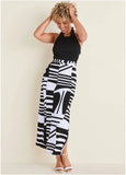 Twofer Maxi Dress Modern Abstract