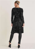 Sequin Velvet Maxi Top Jet Black