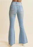 Laser Flare Leg Jeans Light Wash