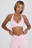 Brushed Jersey V Neck Sports Bra in Bloom
