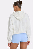 Oversized Applique Hoodie in Coconut Polka Dot