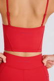 Soft Active Layered Cropped Tank Top in Strawberry