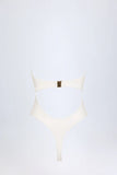 Cut Out Hardware Detail Swimsuit in White