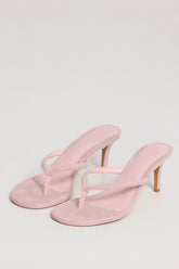 Heeled Thong Sandals in Pink