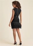 Bandage Fringe Dress Black
