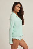 Modal Long Sleeve Pyjama Top in Mint