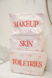 KenzKustomz Pink Ribbons Clear Coat XL Bag Toiletries