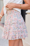 Through The Garden Ivory Multi Floral Skort