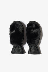 Faux Fur Gloves in Black