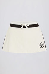 Terry Towelling Mid Rise Skort in Ivory