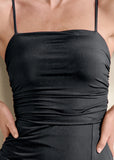 Shape Embrace High Slit Dress Black