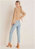Glitter Knit Sweater Cream Tan