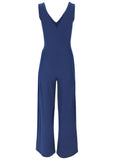 Relaxed V Neck Jumpsuit Dark Blue