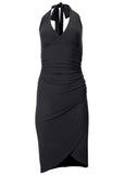 Halter Wrap Dress Jet Black