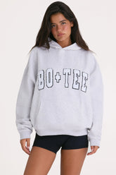 Soft Cotton Jersey Oversized Hoodie in Heather Grey