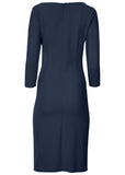 Ponte Ruched Dress Navy